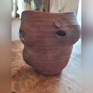 Handcrafted Brown Ceramic Vase